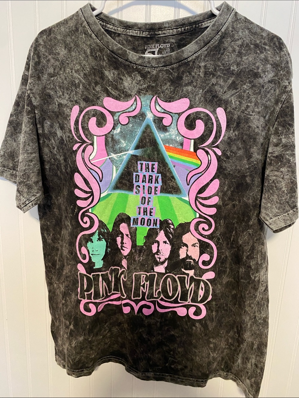 Pink Floyd Mineral Washed Graphic Tee in Black Vintage Aesthetic appeal
